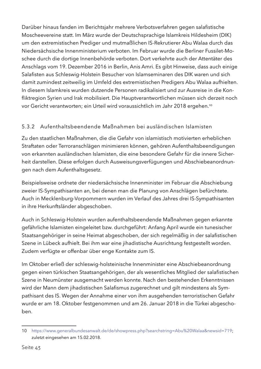 Seite 56 des Verfassungsschutzbericht 2017 Schleswig-Holstein