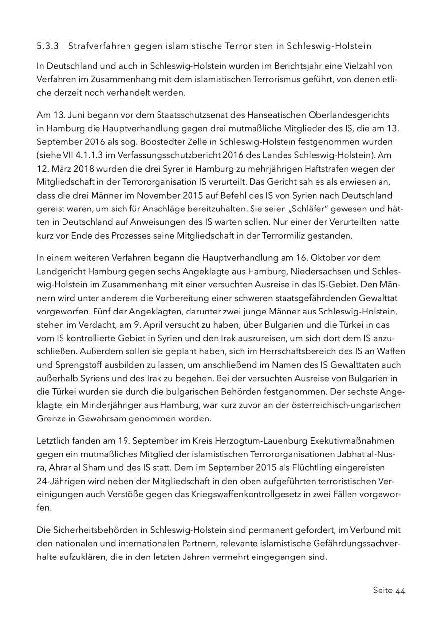 Seite 57 des Verfassungsschutzbericht 2017 Schleswig-Holstein