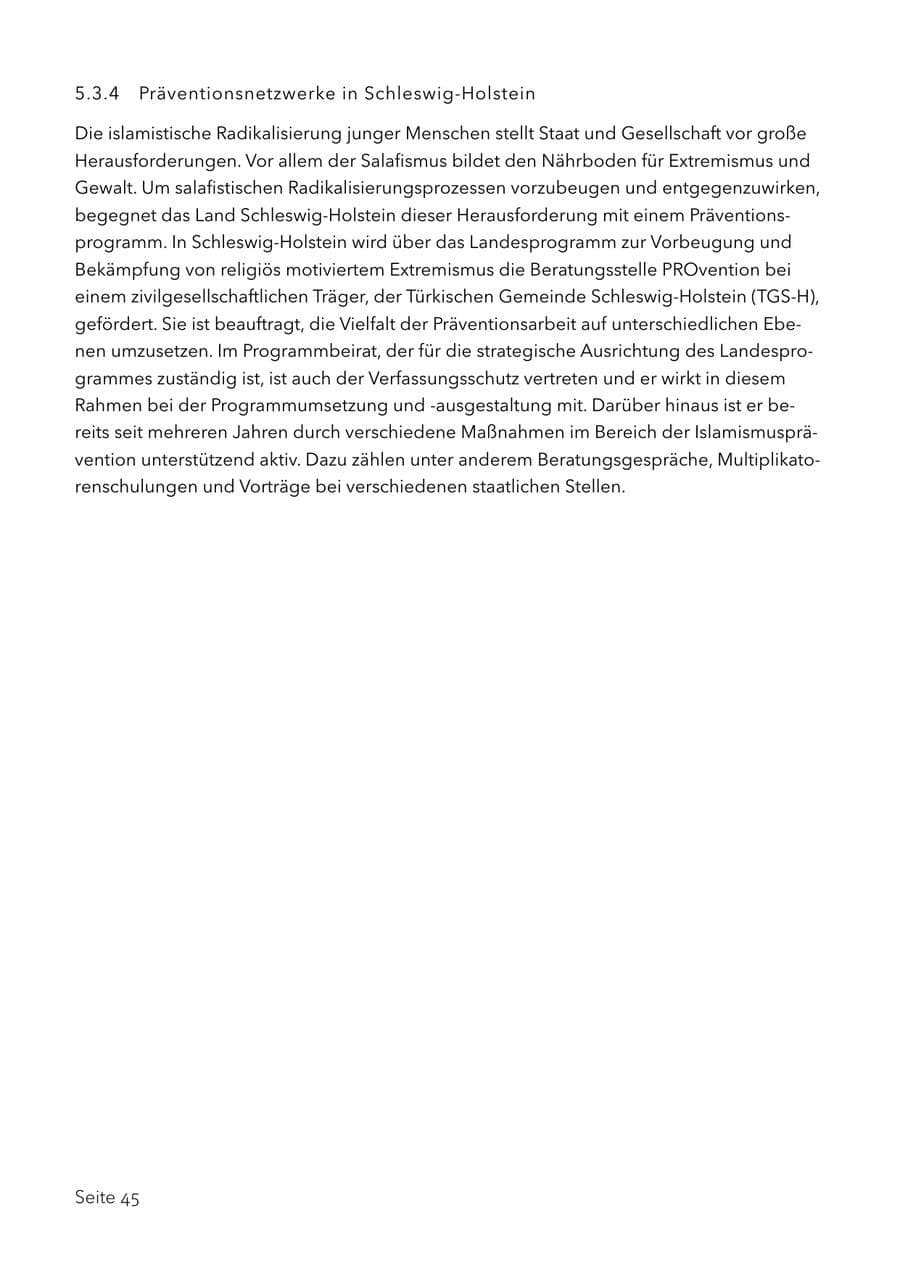 Seite 58 des Verfassungsschutzbericht 2017 Schleswig-Holstein