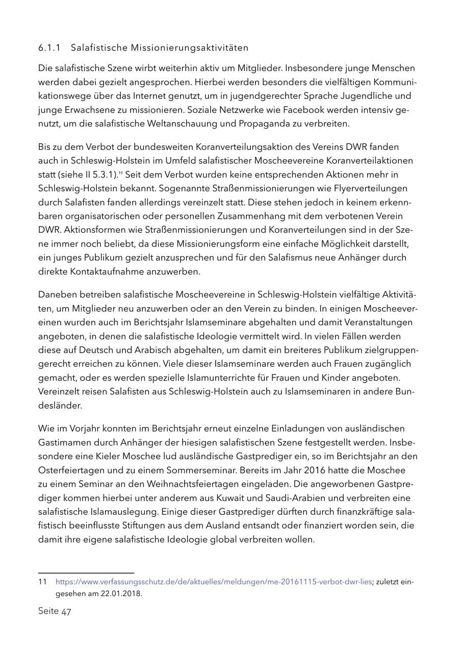 Seite 60 des Verfassungsschutzbericht 2017 Schleswig-Holstein