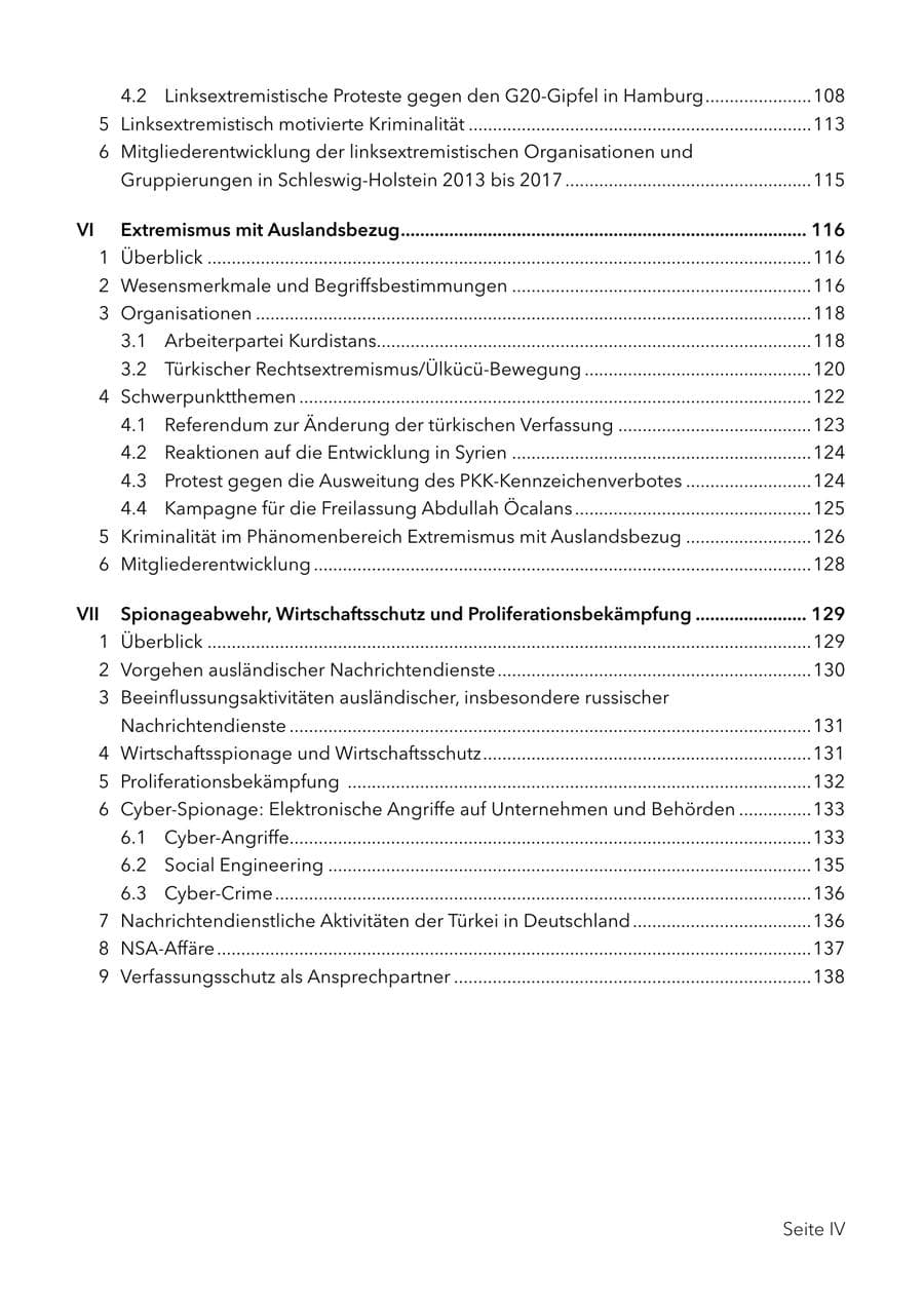 Seite 7 des Verfassungsschutzbericht 2017 Schleswig-Holstein