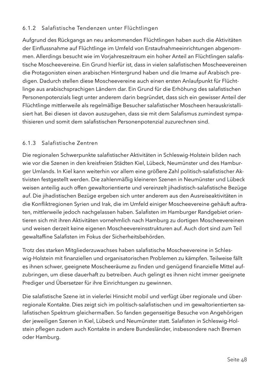 Seite 61 des Verfassungsschutzbericht 2017 Schleswig-Holstein