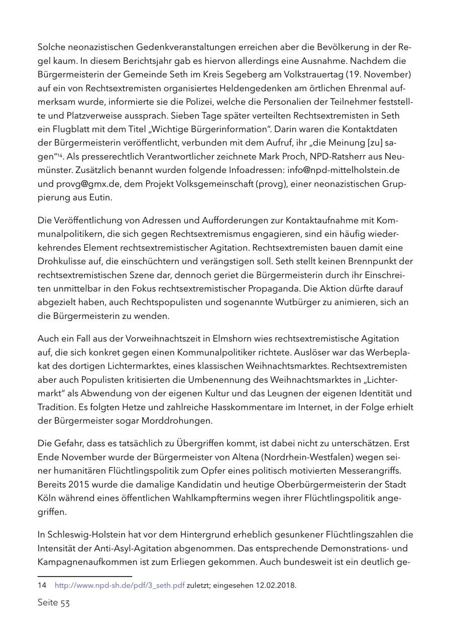 Seite 66 des Verfassungsschutzbericht 2017 Schleswig-Holstein