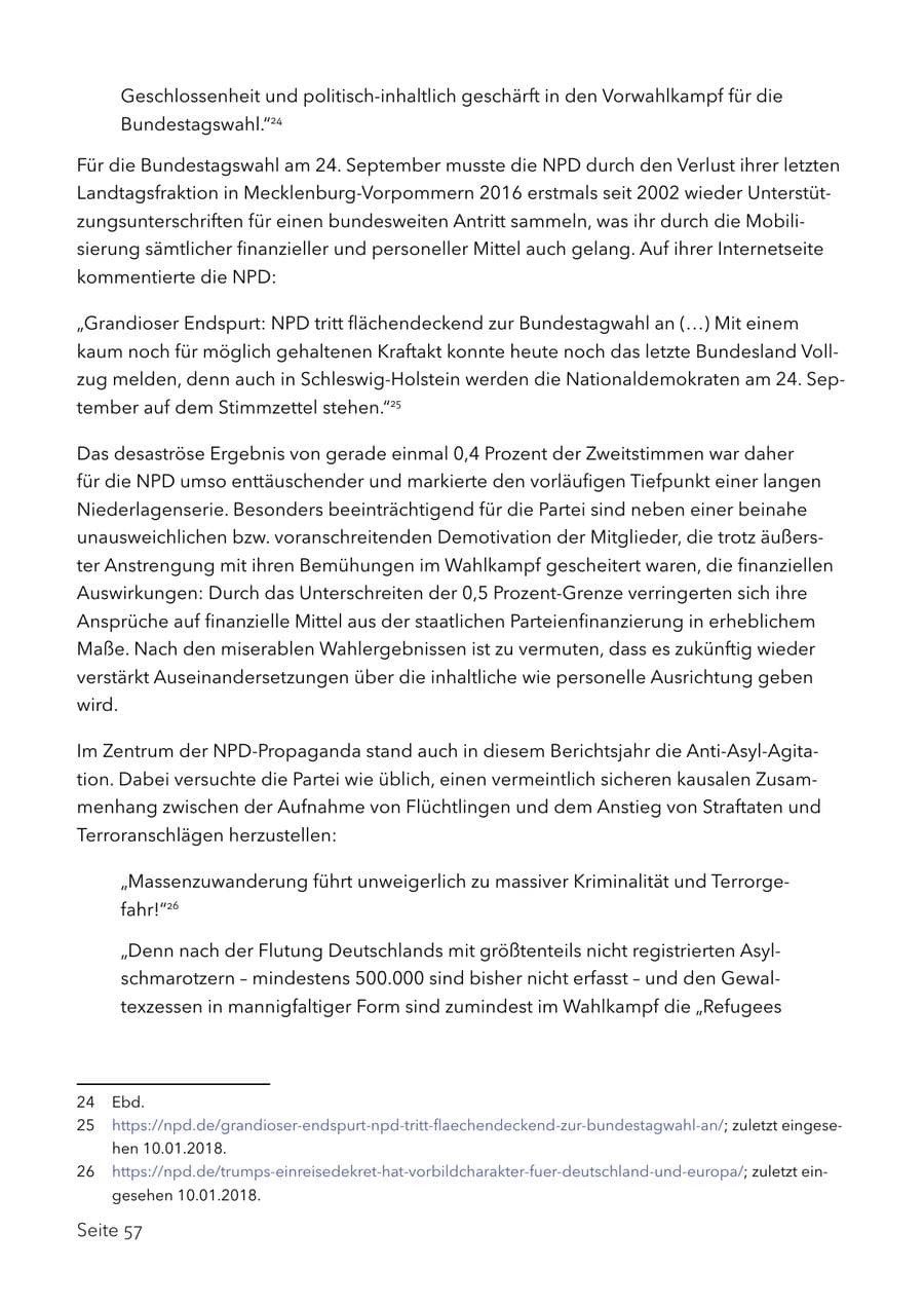 Seite 70 des Verfassungsschutzbericht 2017 Schleswig-Holstein