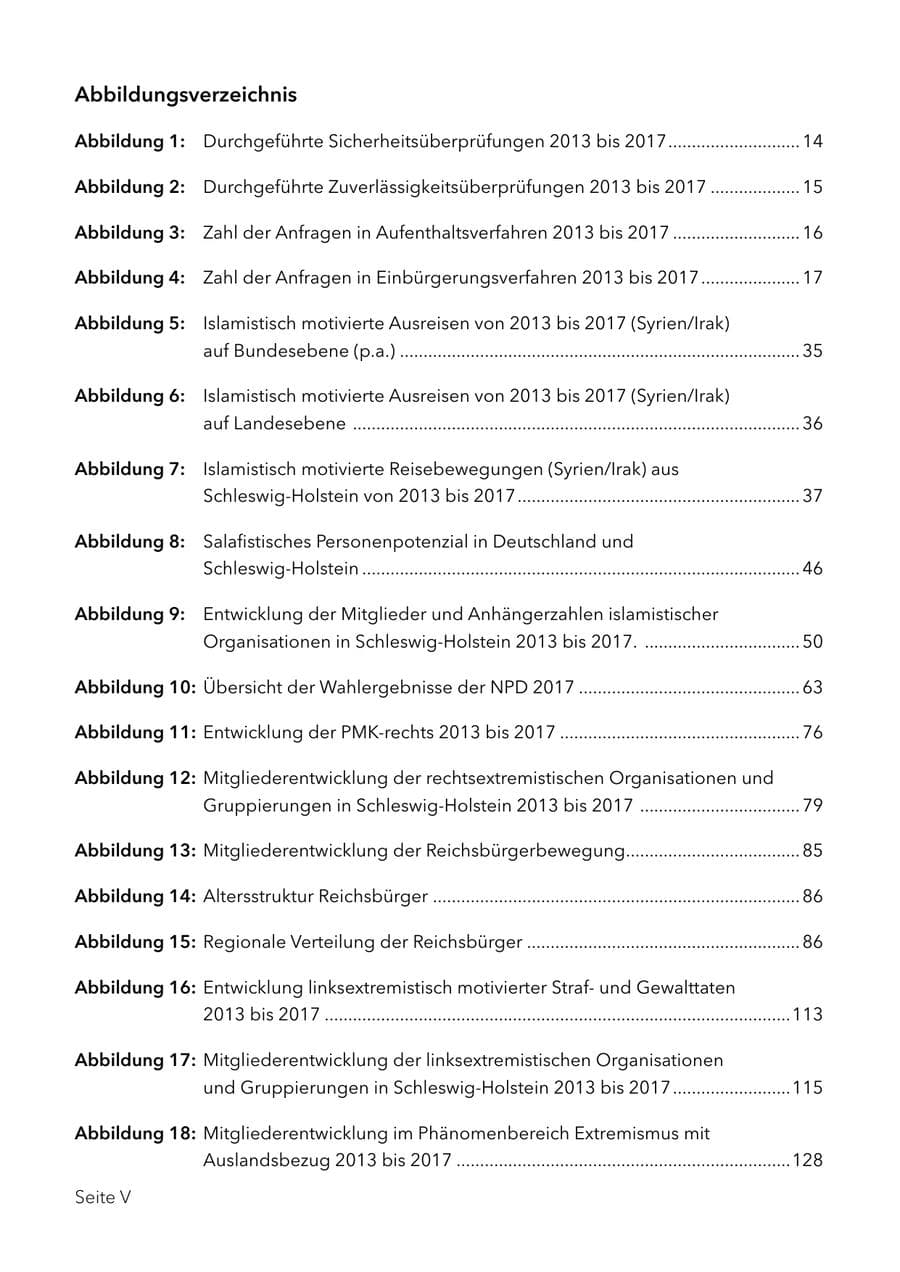 Seite 8 des Verfassungsschutzbericht 2017 Schleswig-Holstein