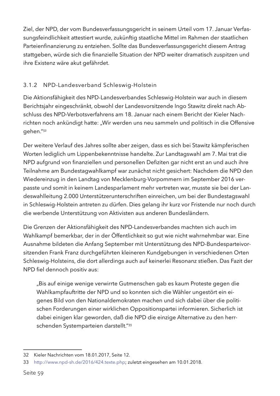 Seite 72 des Verfassungsschutzbericht 2017 Schleswig-Holstein
