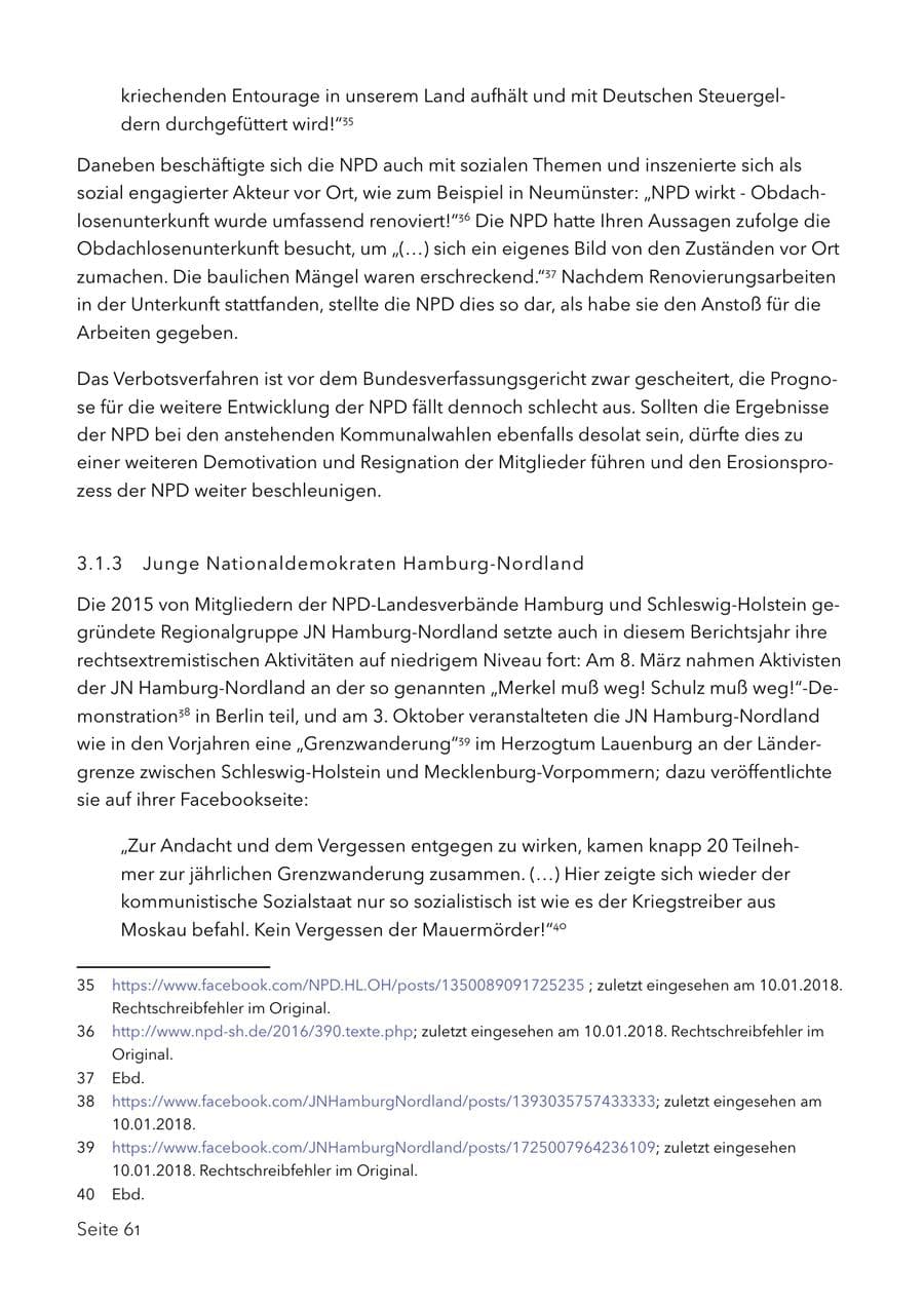 Seite 74 des Verfassungsschutzbericht 2017 Schleswig-Holstein