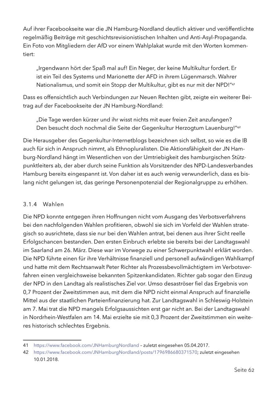Seite 75 des Verfassungsschutzbericht 2017 Schleswig-Holstein