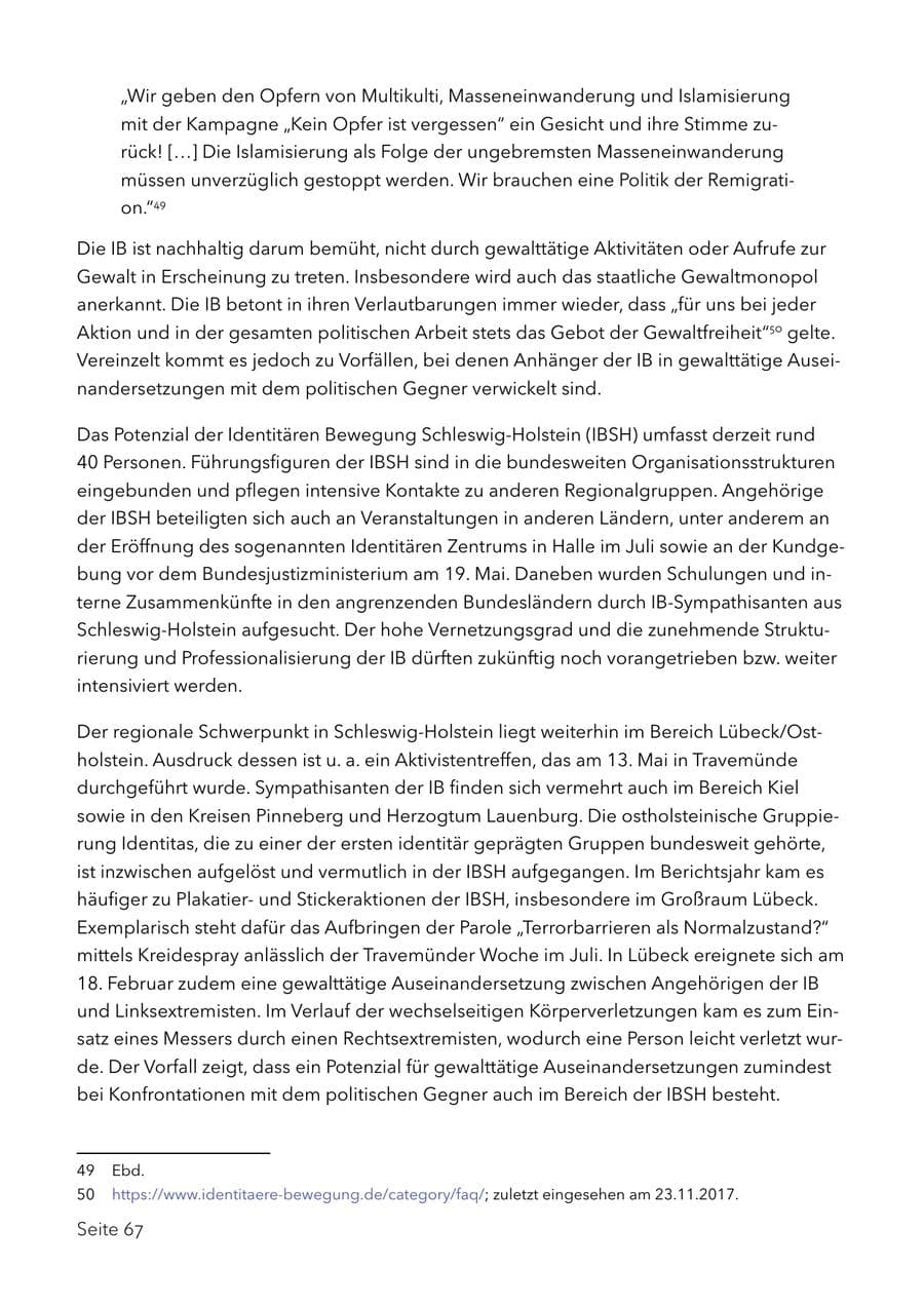 Seite 80 des Verfassungsschutzbericht 2017 Schleswig-Holstein