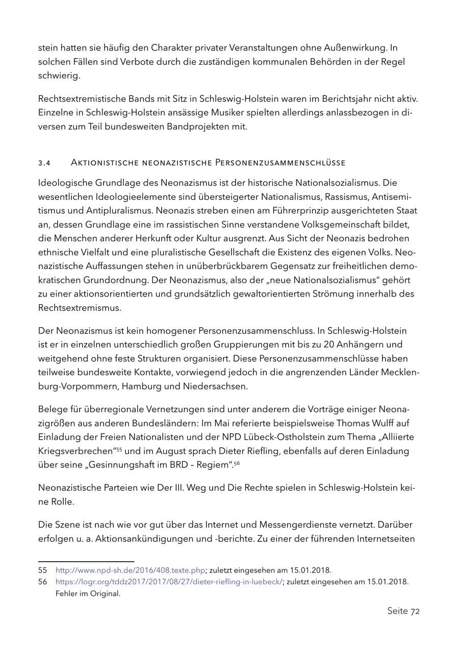 Seite 85 des Verfassungsschutzbericht 2017 Schleswig-Holstein