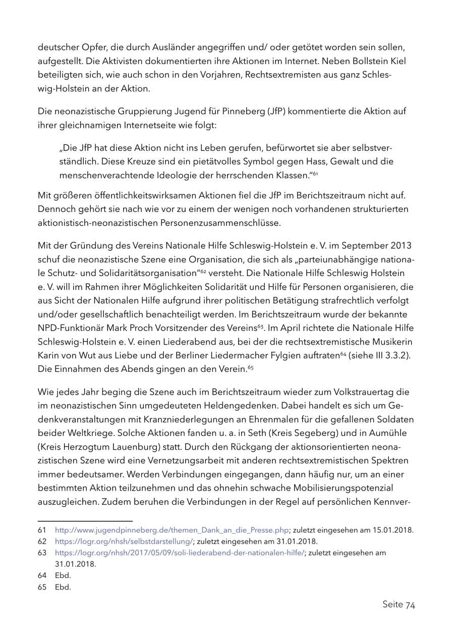 Seite 87 des Verfassungsschutzbericht 2017 Schleswig-Holstein