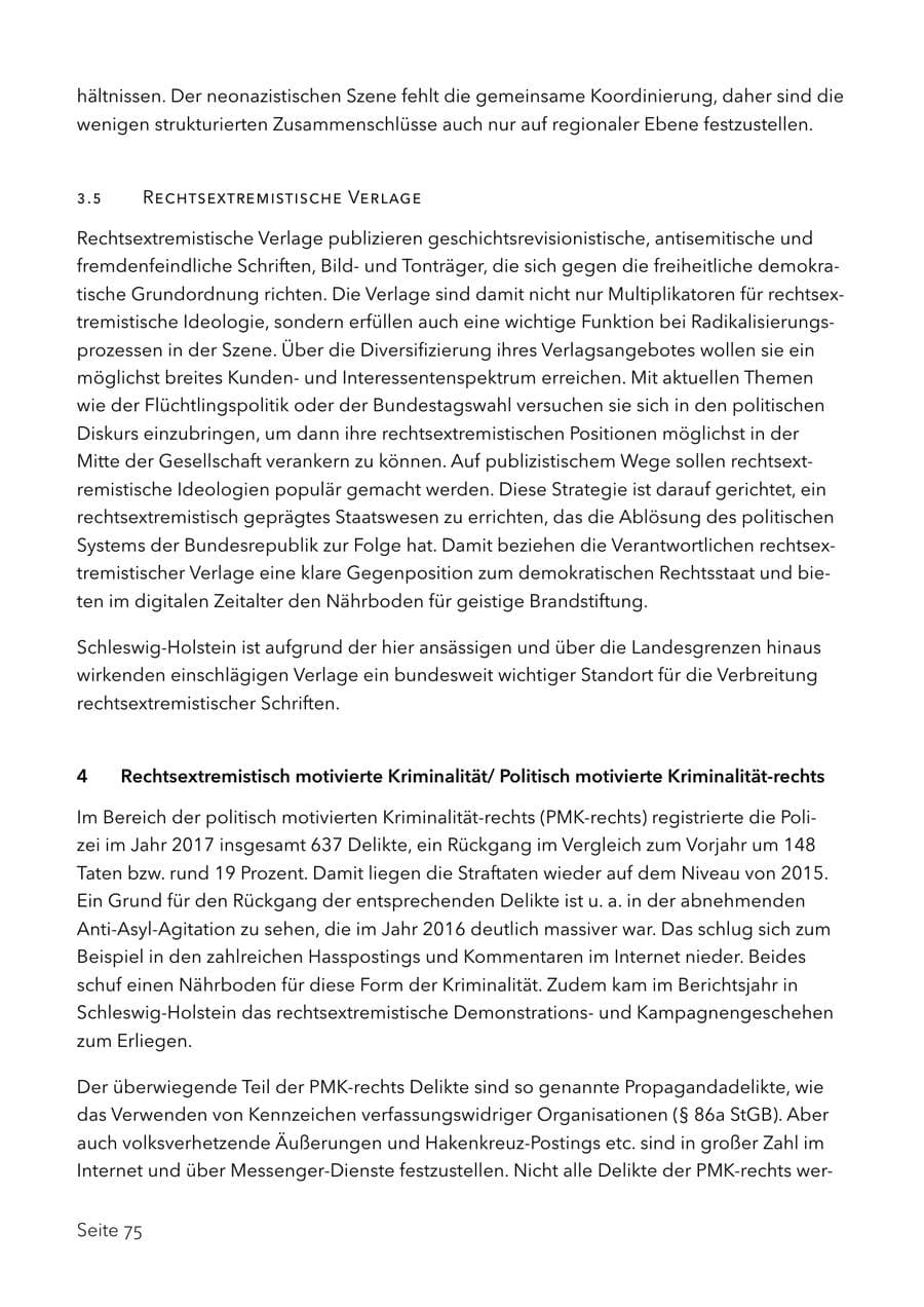 Seite 88 des Verfassungsschutzbericht 2017 Schleswig-Holstein