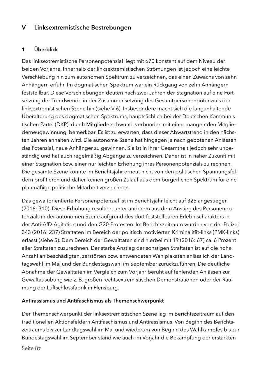 Seite 100 des Verfassungsschutzbericht 2017 Schleswig-Holstein