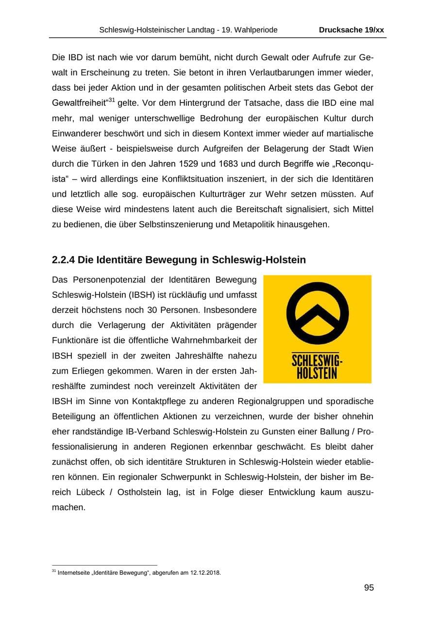Seite 107 des Verfassungsschutzbericht 2018 Schleswig-Holstein