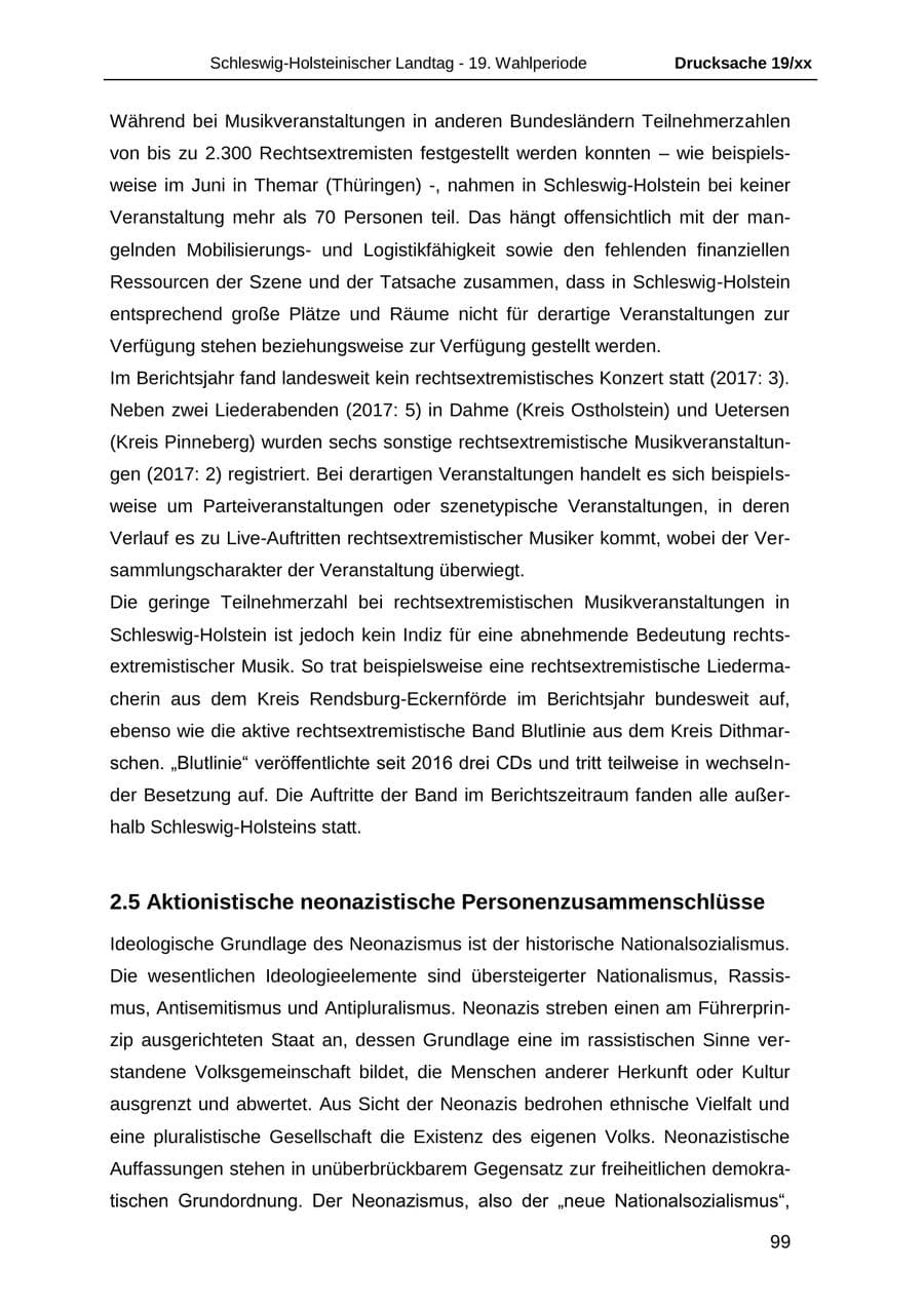 Seite 111 des Verfassungsschutzbericht 2018 Schleswig-Holstein