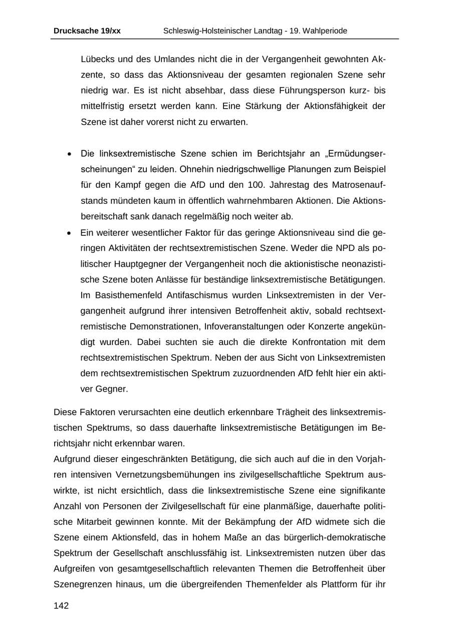 Seite 154 des Verfassungsschutzbericht 2018 Schleswig-Holstein
