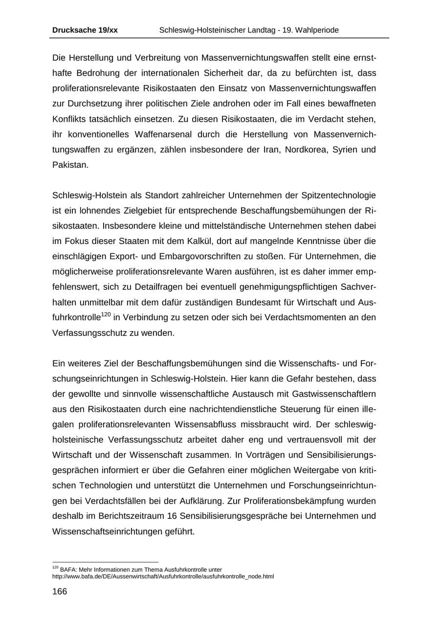 Seite 178 des Verfassungsschutzbericht 2018 Schleswig-Holstein