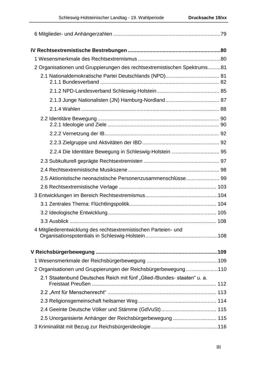 Seite 4 des Verfassungsschutzbericht 2018 Schleswig-Holstein