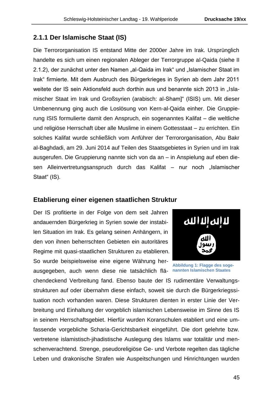 Seite 57 des Verfassungsschutzbericht 2018 Schleswig-Holstein