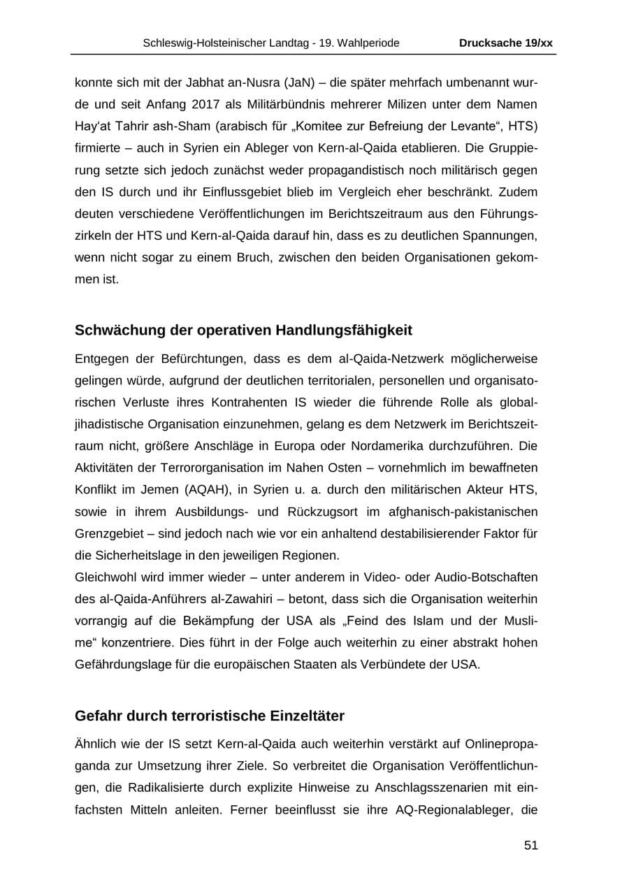 Seite 63 des Verfassungsschutzbericht 2018 Schleswig-Holstein