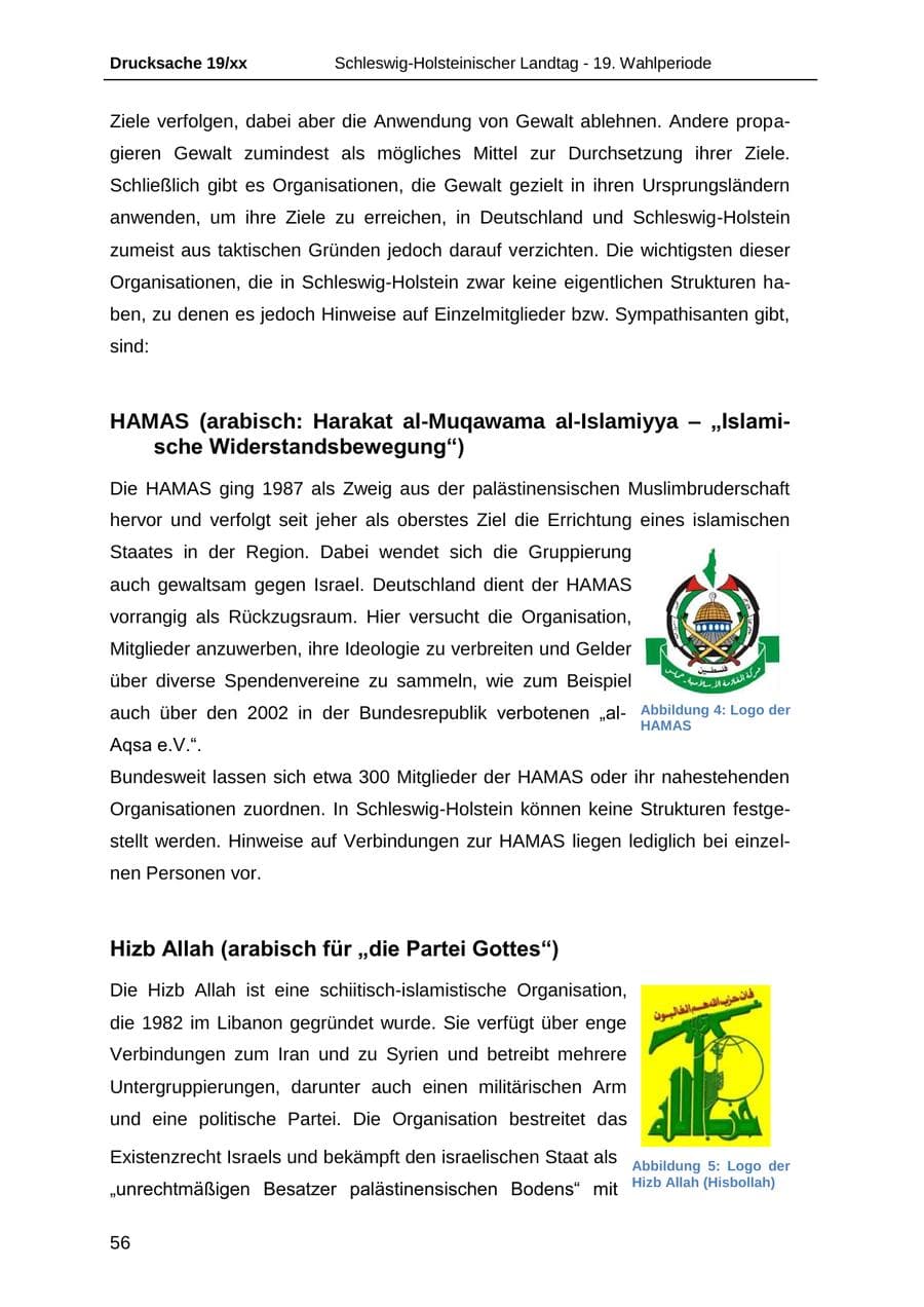 Seite 68 des Verfassungsschutzbericht 2018 Schleswig-Holstein