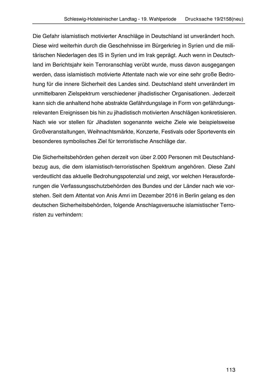 Seite 127 des Verfassungsschutzbericht 2019 Schleswig-Holstein
