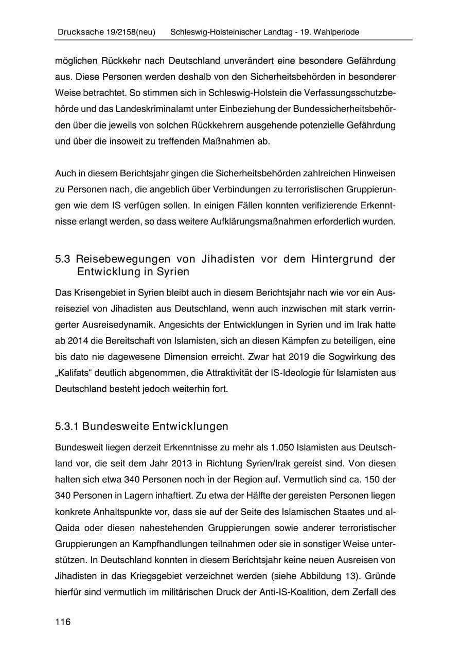 Seite 130 des Verfassungsschutzbericht 2019 Schleswig-Holstein