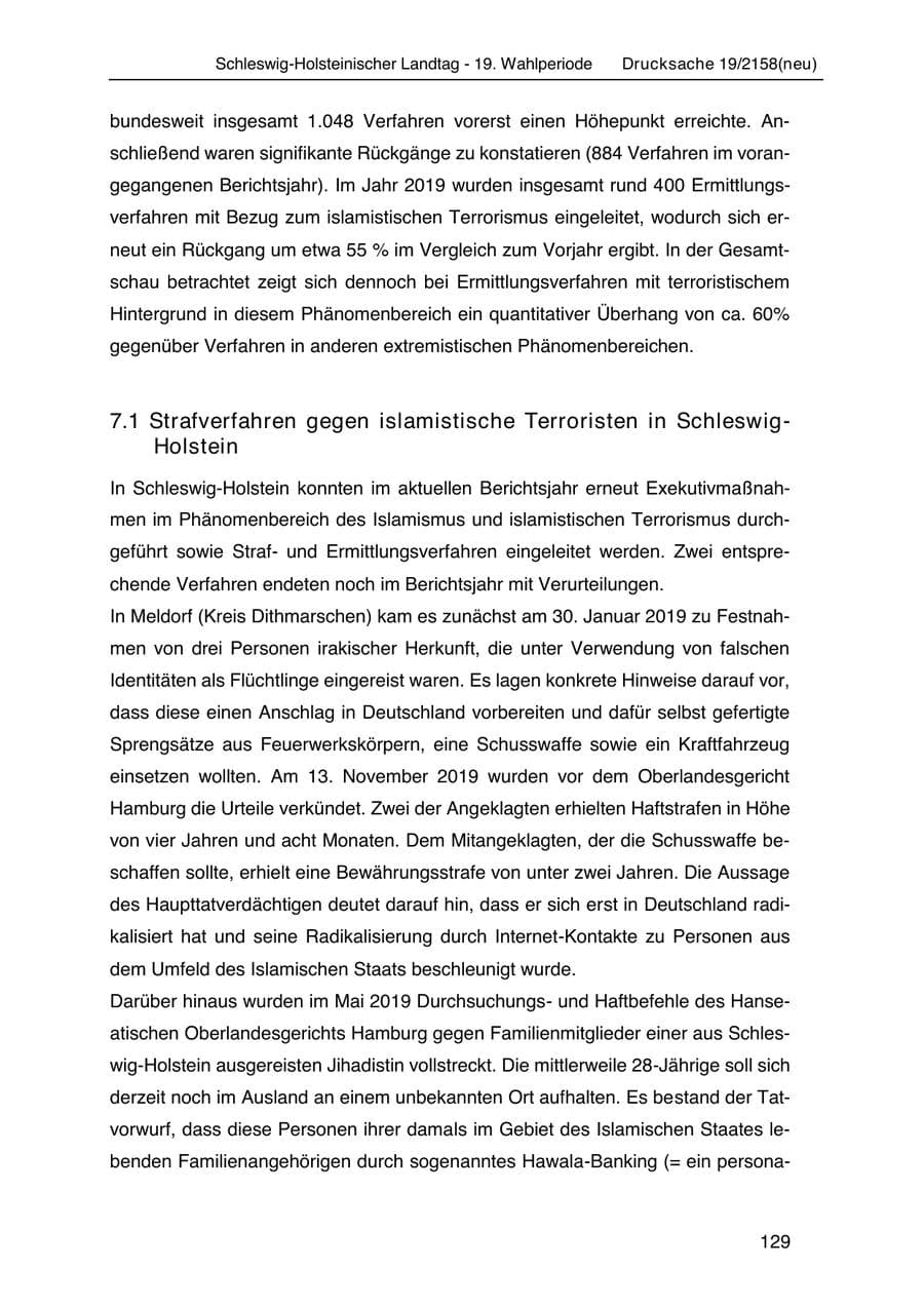 Seite 143 des Verfassungsschutzbericht 2019 Schleswig-Holstein