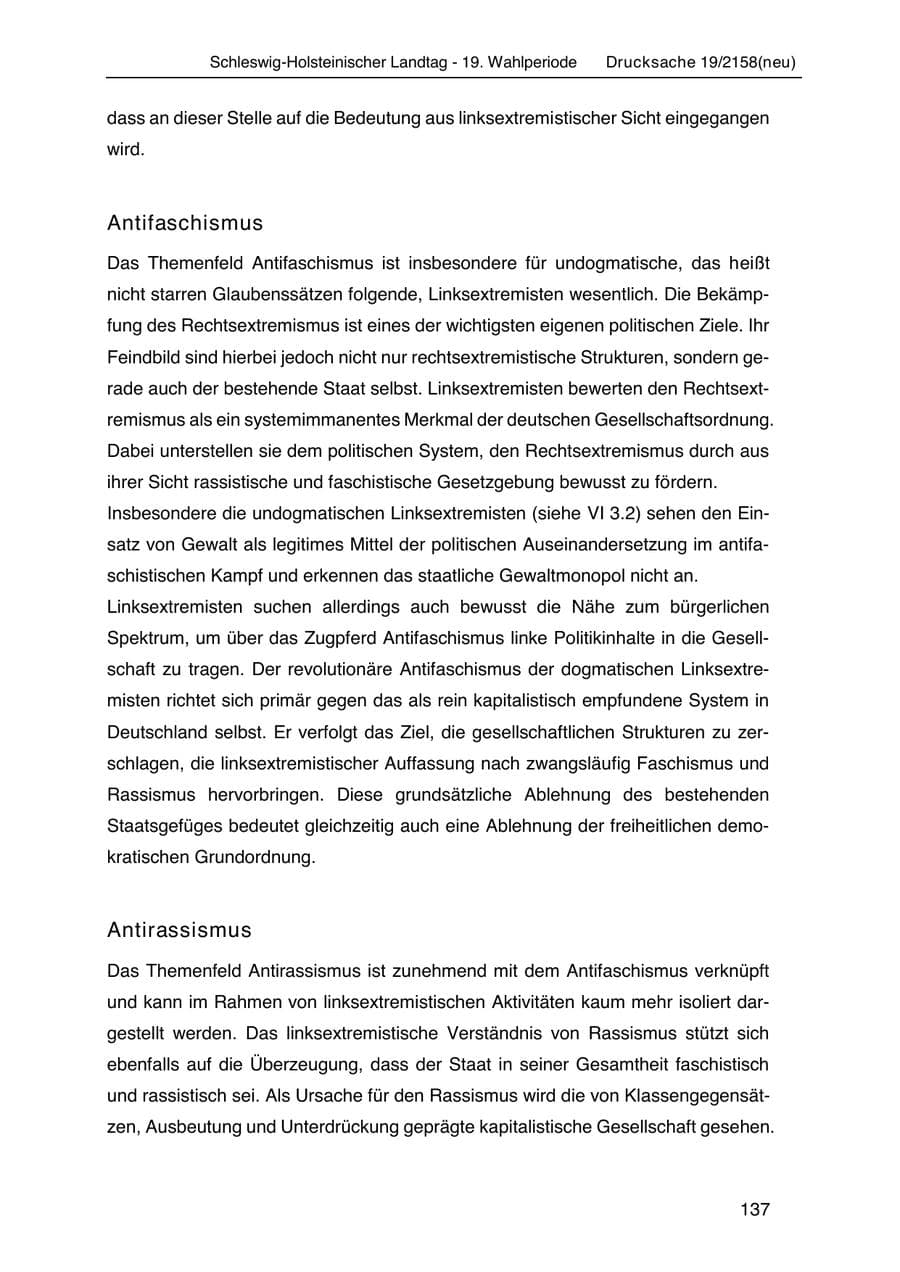 Seite 151 des Verfassungsschutzbericht 2019 Schleswig-Holstein
