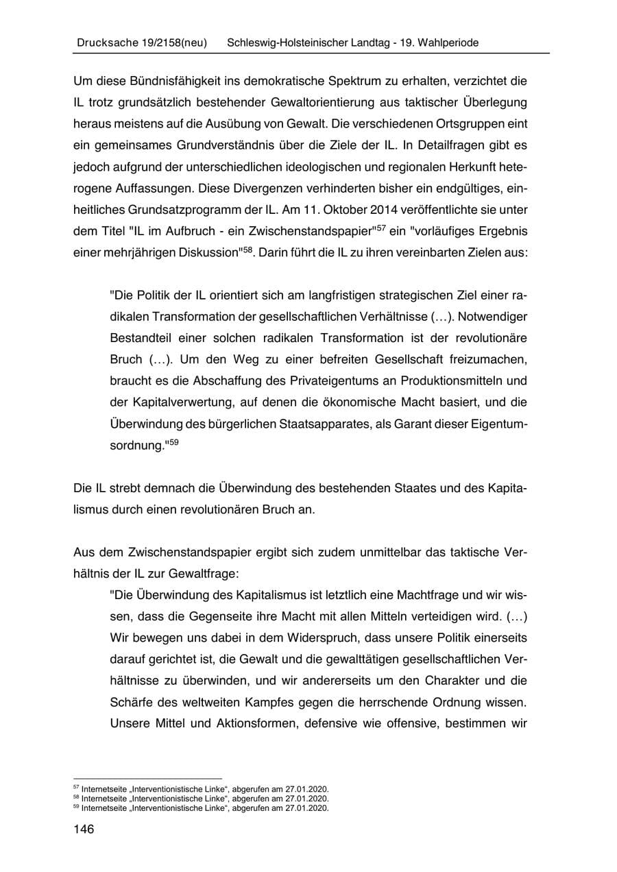 Seite 160 des Verfassungsschutzbericht 2019 Schleswig-Holstein