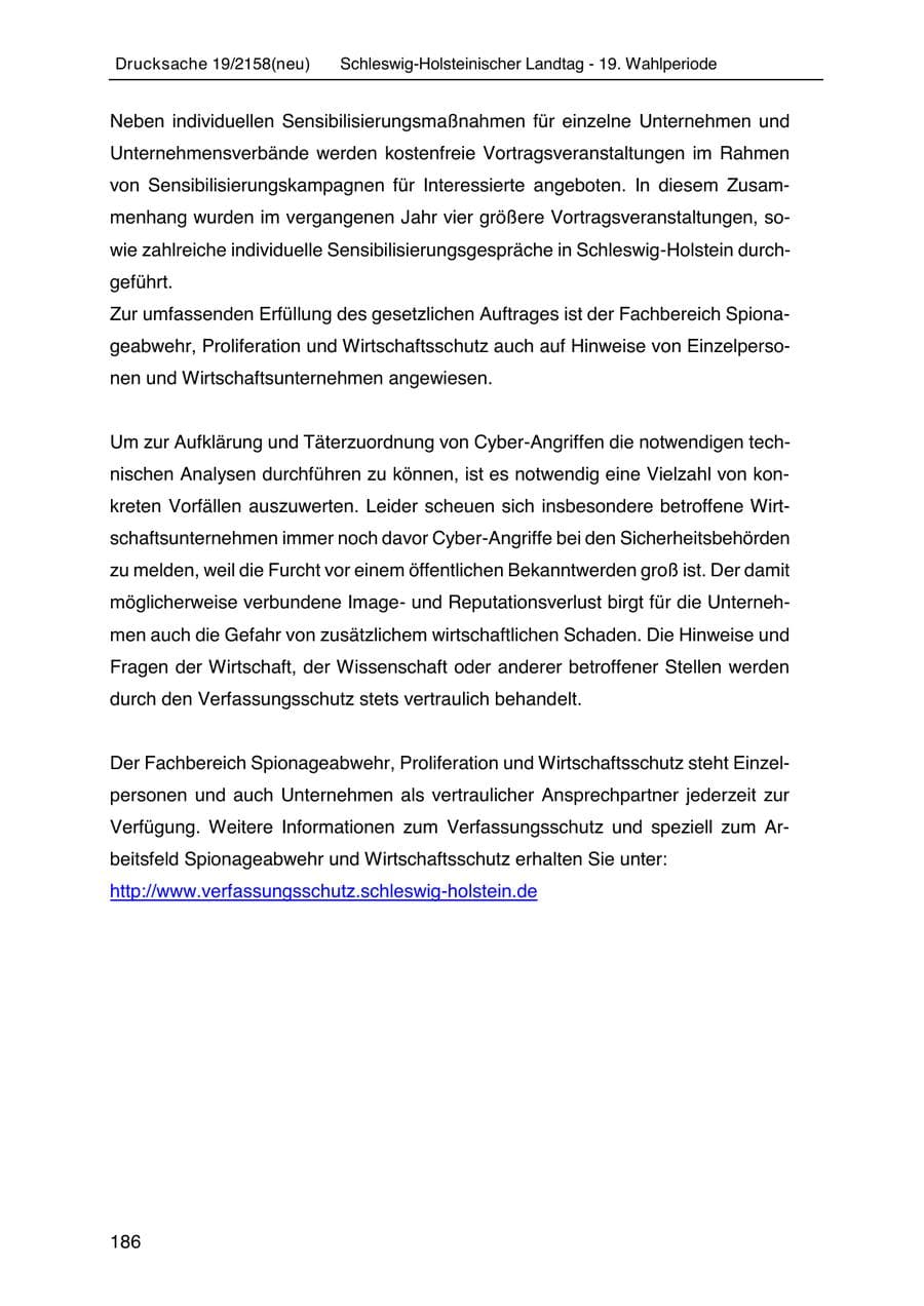 Seite 200 des Verfassungsschutzbericht 2019 Schleswig-Holstein