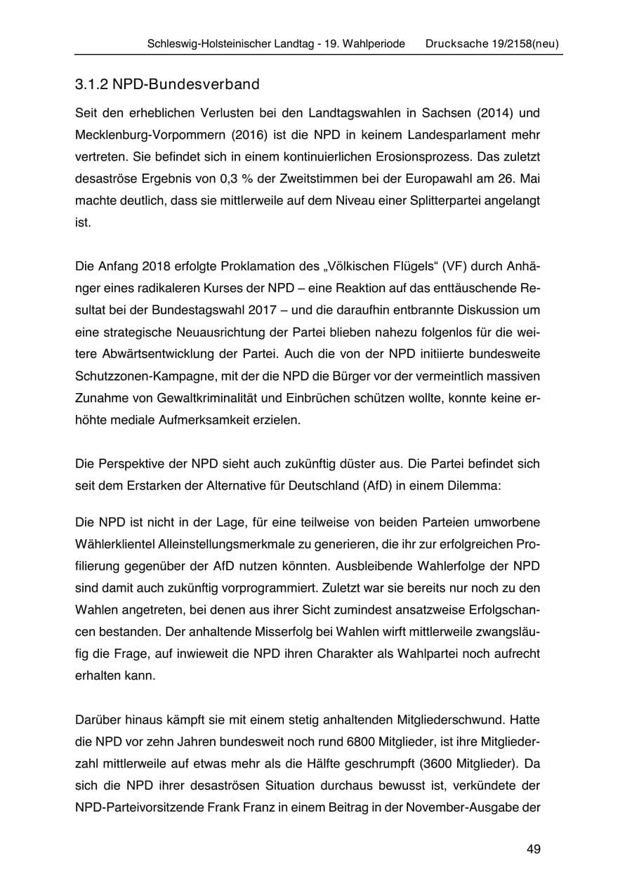 Seite 63 des Verfassungsschutzbericht 2019 Schleswig-Holstein