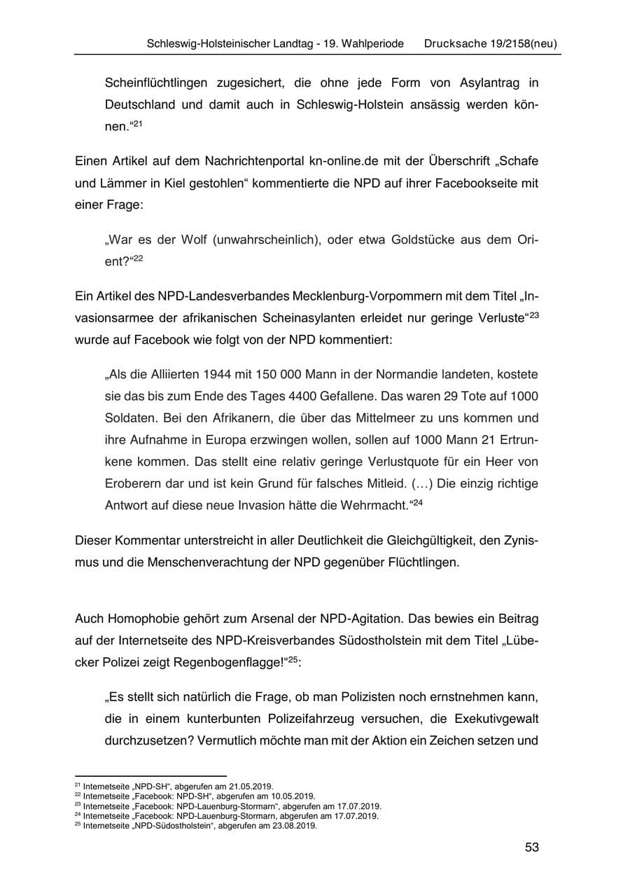 Seite 67 des Verfassungsschutzbericht 2019 Schleswig-Holstein