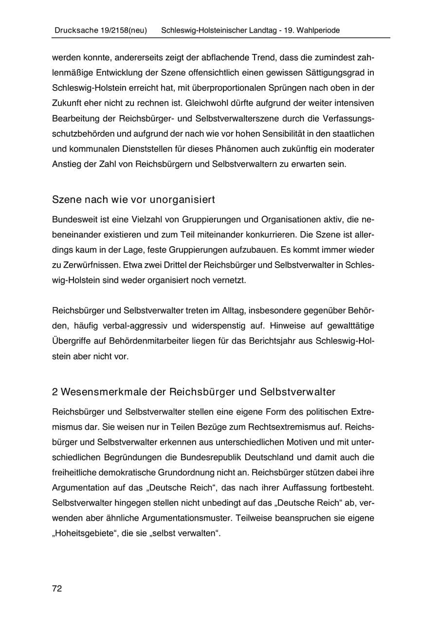 Seite 86 des Verfassungsschutzbericht 2019 Schleswig-Holstein