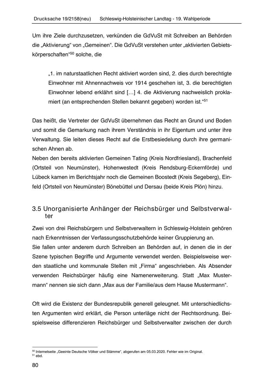 Seite 94 des Verfassungsschutzbericht 2019 Schleswig-Holstein