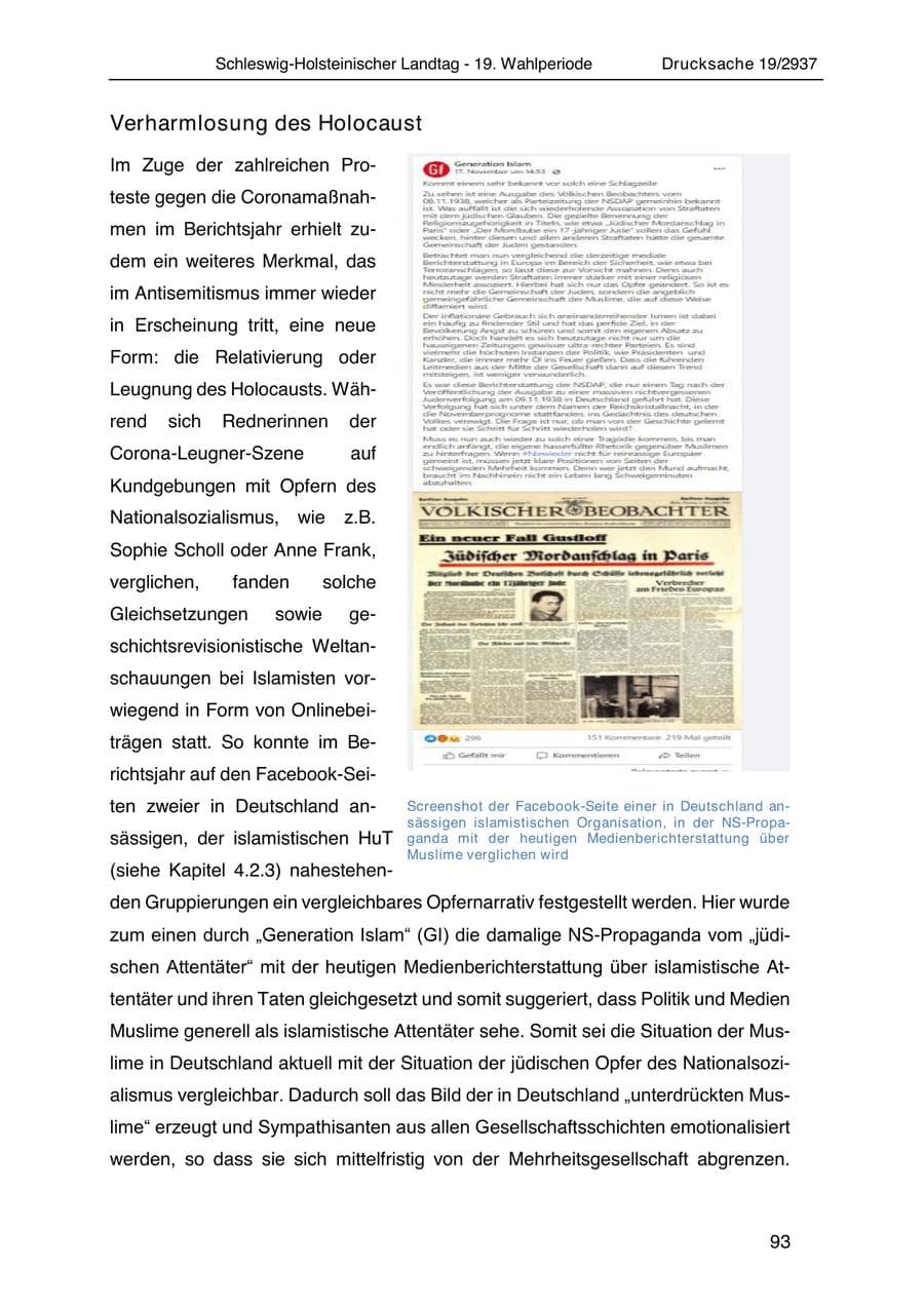 Seite 105 des Verfassungsschutzbericht 2020 Schleswig-Holstein