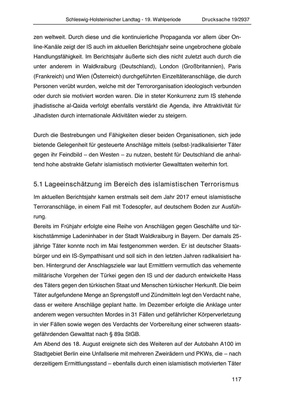 Seite 129 des Verfassungsschutzbericht 2020 Schleswig-Holstein
