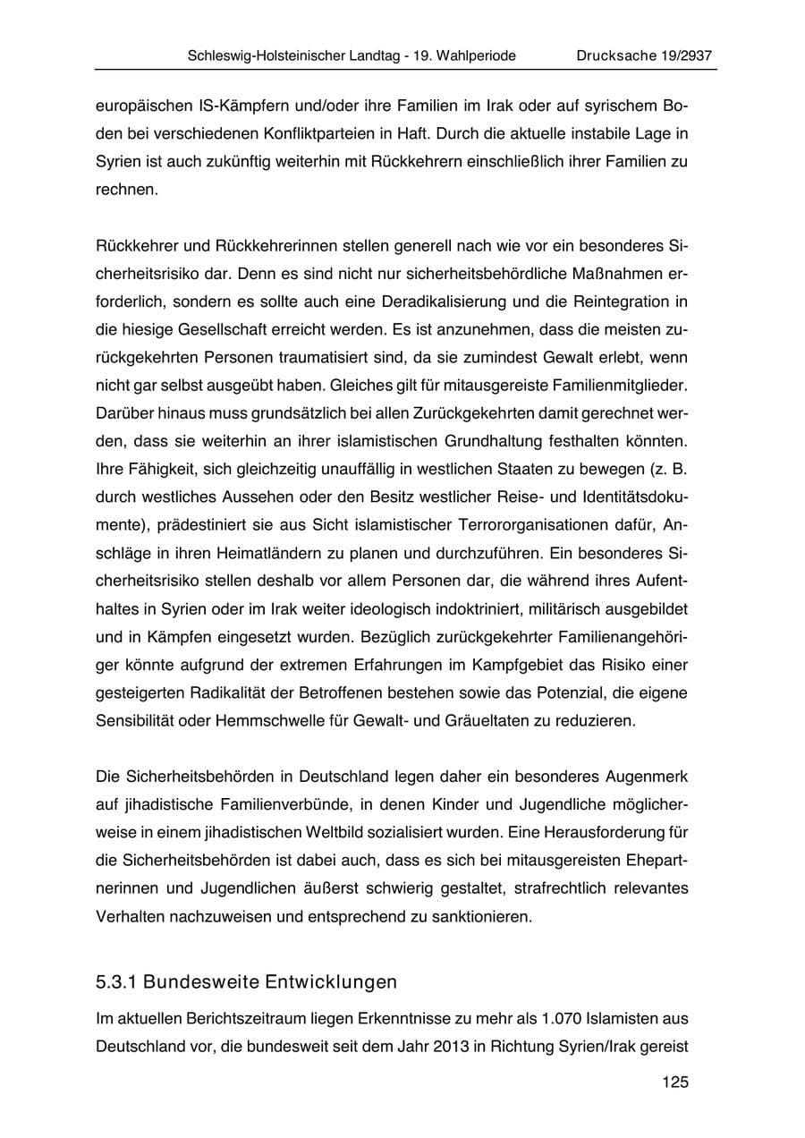Seite 137 des Verfassungsschutzbericht 2020 Schleswig-Holstein