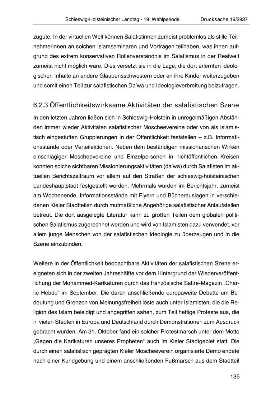 Seite 147 des Verfassungsschutzbericht 2020 Schleswig-Holstein