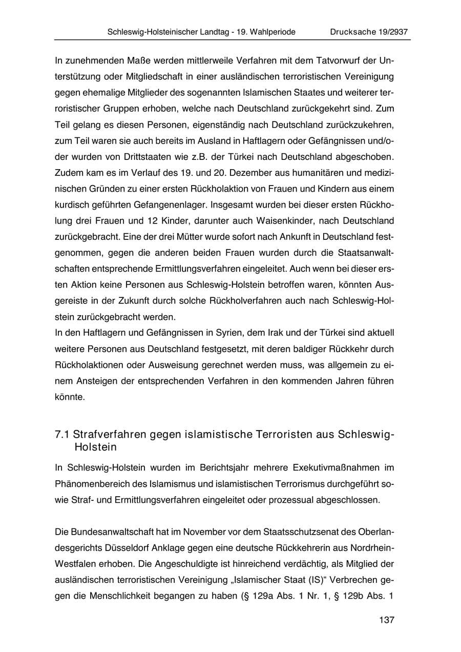 Seite 149 des Verfassungsschutzbericht 2020 Schleswig-Holstein