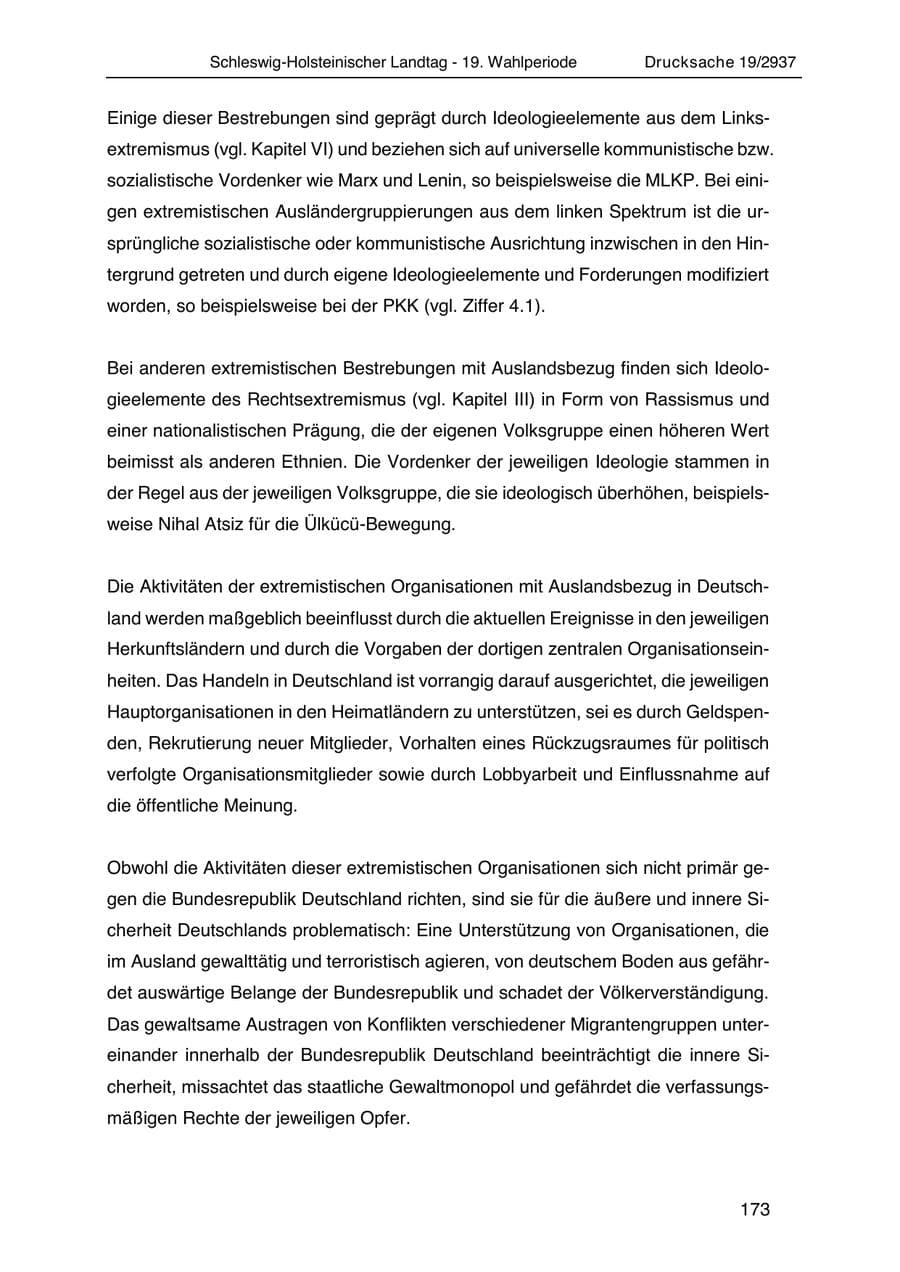 Seite 185 des Verfassungsschutzbericht 2020 Schleswig-Holstein