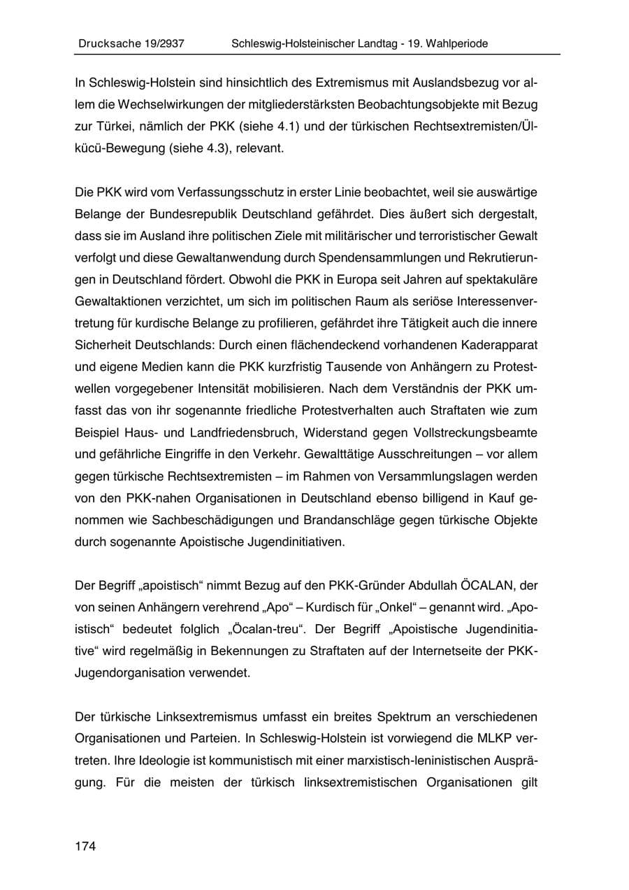 Seite 186 des Verfassungsschutzbericht 2020 Schleswig-Holstein