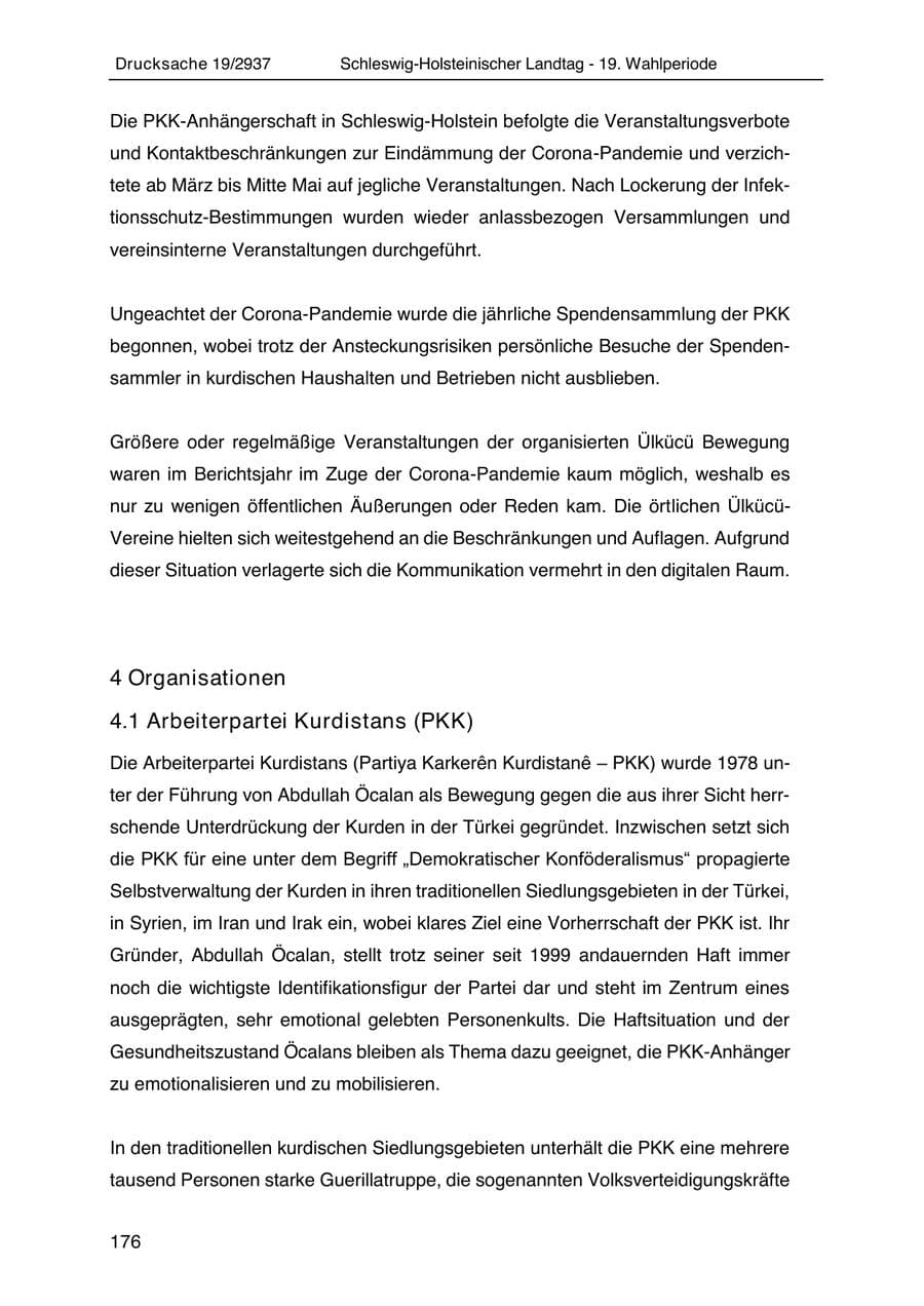 Seite 188 des Verfassungsschutzbericht 2020 Schleswig-Holstein
