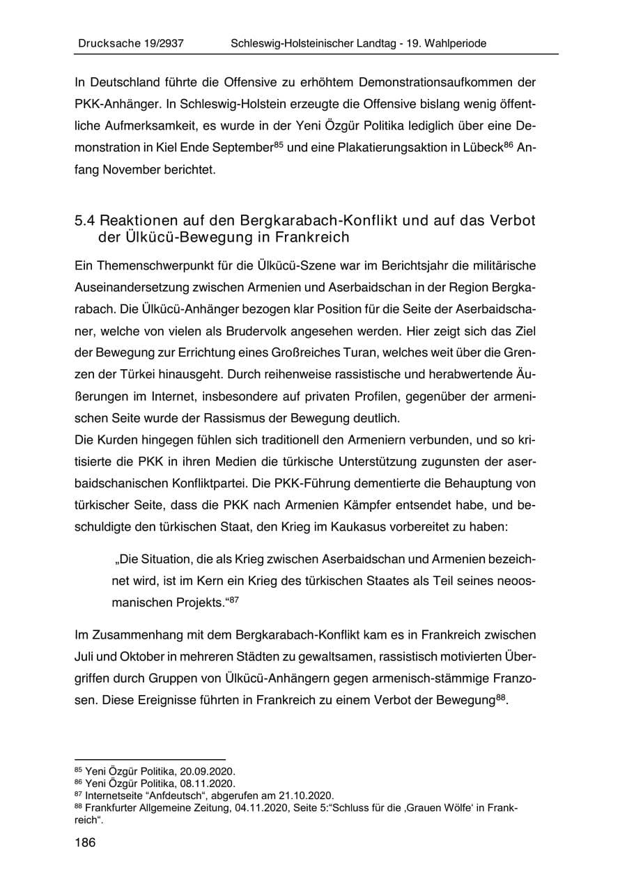Seite 198 des Verfassungsschutzbericht 2020 Schleswig-Holstein