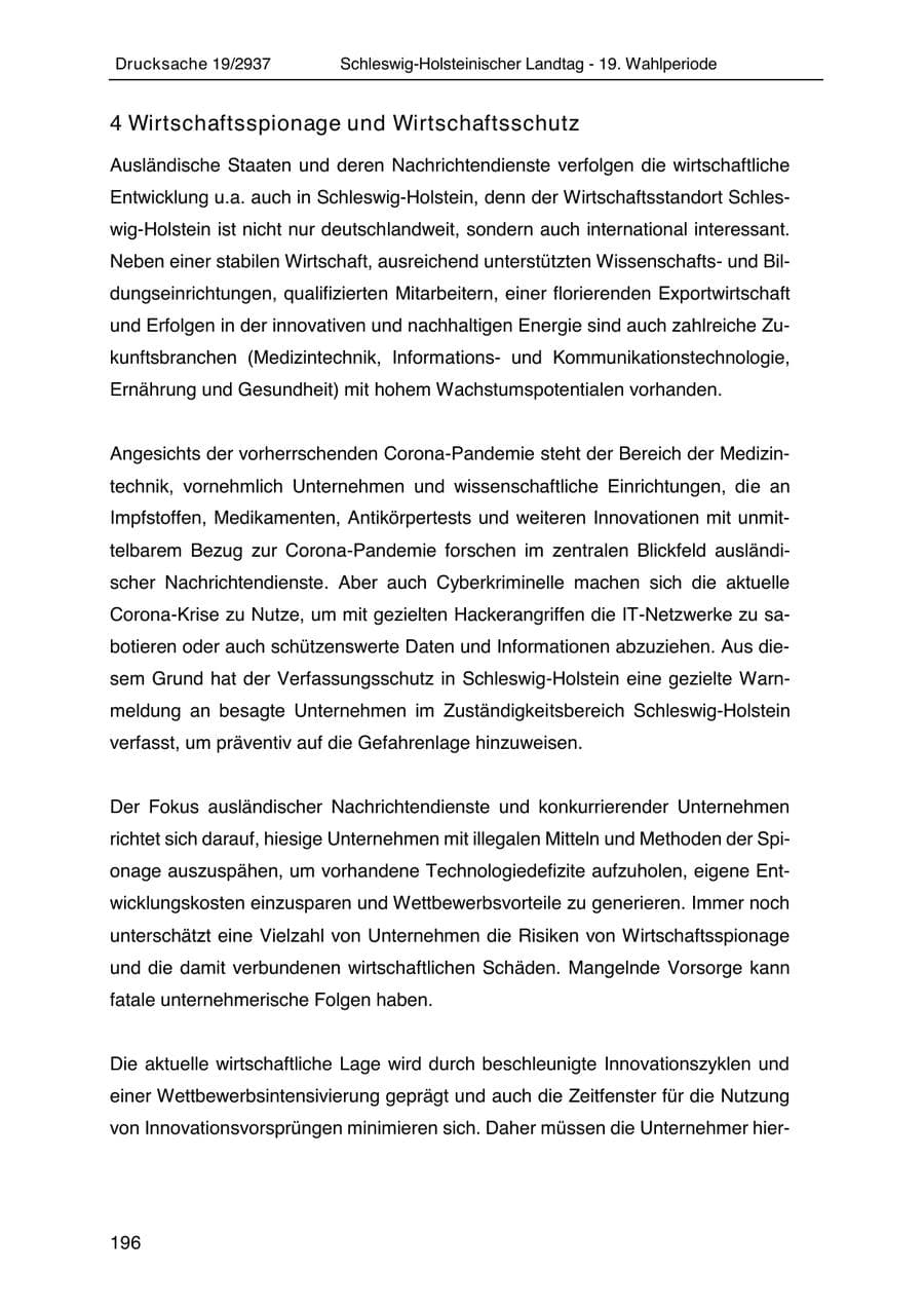 Seite 208 des Verfassungsschutzbericht 2020 Schleswig-Holstein
