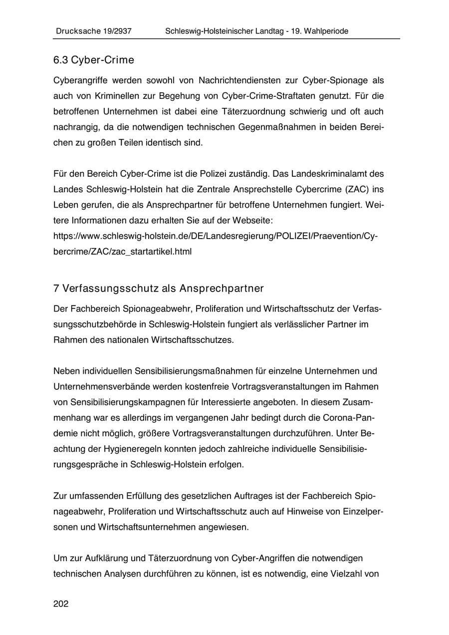 Seite 214 des Verfassungsschutzbericht 2020 Schleswig-Holstein
