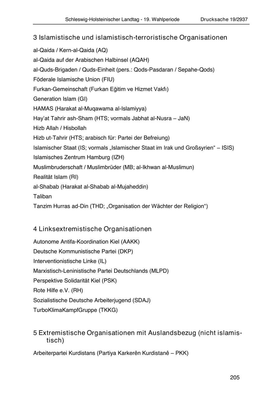 Seite 217 des Verfassungsschutzbericht 2020 Schleswig-Holstein