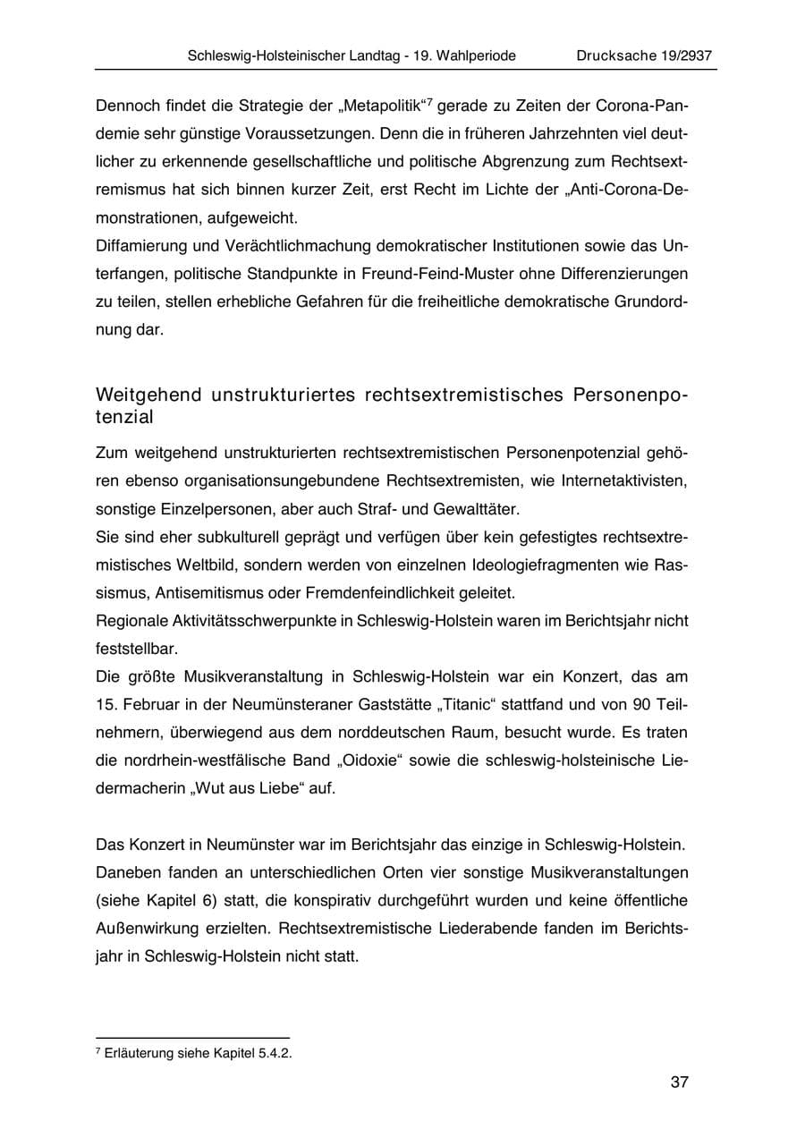 Seite 49 des Verfassungsschutzbericht 2020 Schleswig-Holstein
