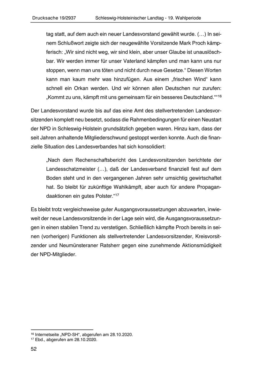 Seite 64 des Verfassungsschutzbericht 2020 Schleswig-Holstein