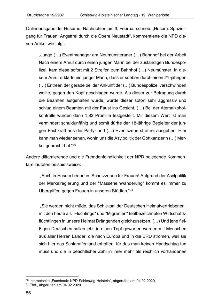 Seite 68 des Verfassungsschutzbericht 2020 Schleswig-Holstein